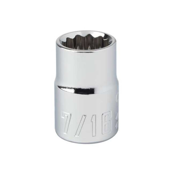 Craftsman Sockets, 7/16" S x 3/8" Drive S SAE 12 P, CMMT44332 CMMT44332