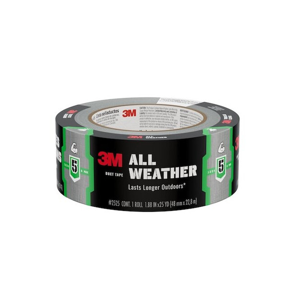 3m Duct Tape, Gray, 25 yd L, 1-7/8 in W 40825