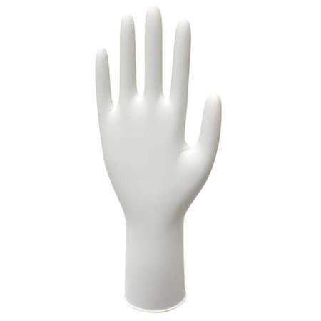 Cleanroom Gloves, 5 ISO Class, Nitrile, 11 1/2 in L, 3.9 mil, White, L, 1000 PK