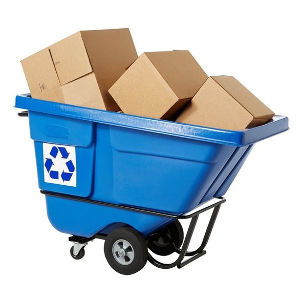 Rubbermaid Commercial Tilt Truck,Standard,1/2 cu. yd.,850 lb. FG130573BLUE