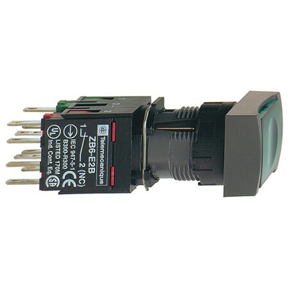 Schneider Electric IllumPushButton,FullVolt,Green,1NO/1NC XB6DF3B5B