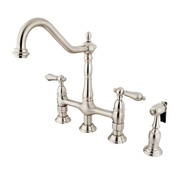 KS1278ALBS 8" Kitchen Bridge Faucet with, Manual, 8" Mount, 4 Hole