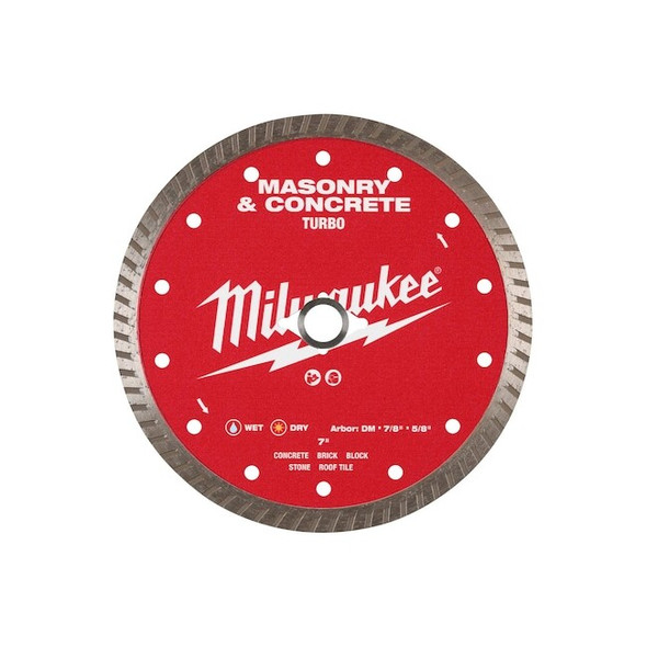 Milwaukee Tool 7" Turbo Masonry & Concrete Diamond Blade 49-93-9407