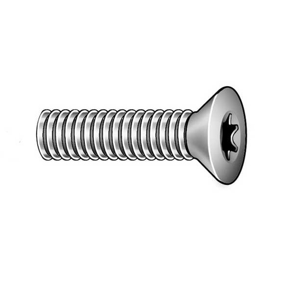 #4-40 x 1/2 in Torx Flat Machine Screw, Zinc Plated Steel, 100 PK
