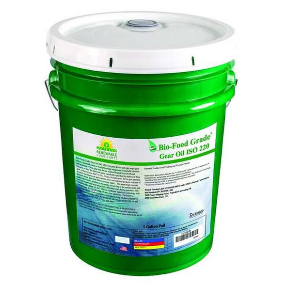 Renewable Lubricants Gear Oil,Bio-Food Grade ,Pail ,5 gal 87254