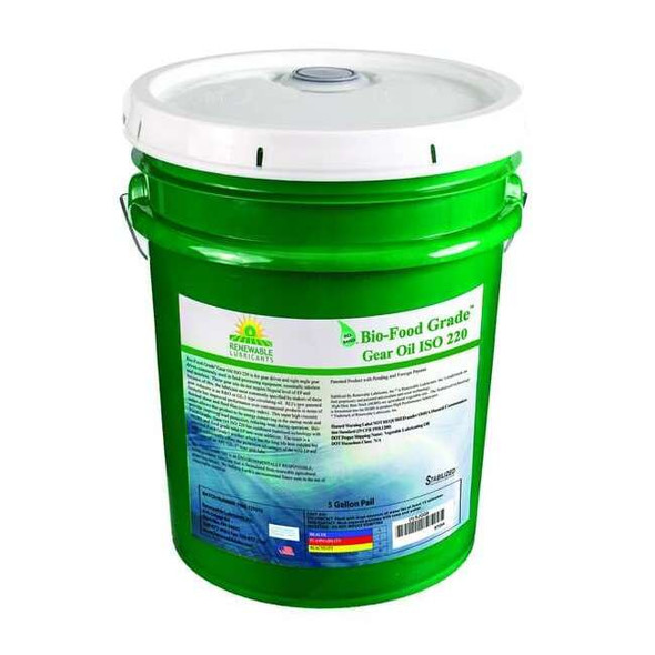 5 gal. Bio-Food Grade Gear Oil Pail, 220 ISO Viscosity, Light Amber