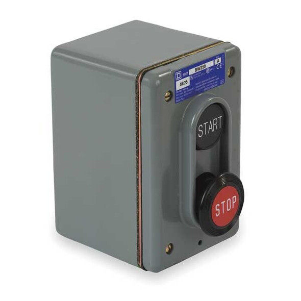 Square D ControlStation,Dead-End,2Buttons,Blk/Red 9001BW250