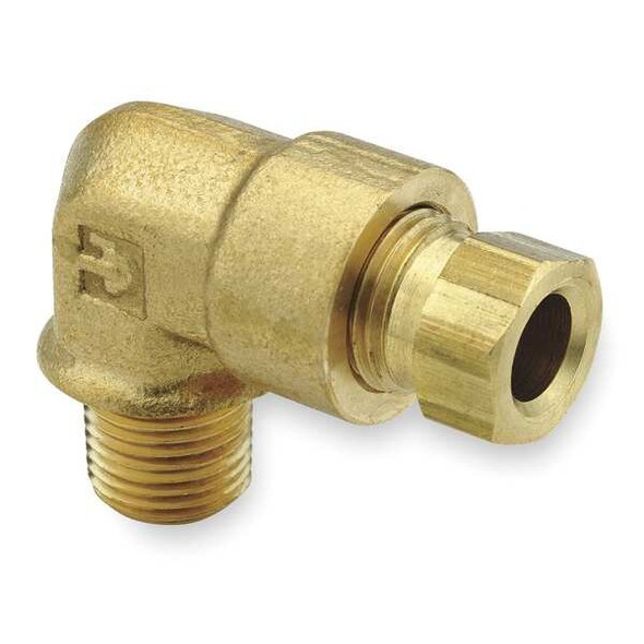 Parker Elbow, 90,Brass,CompxM,1/4Inx1/8In,PK10 169HD-4-2