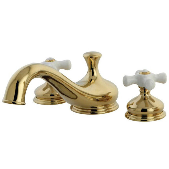 Kingston Brass KS3332PX Roman Tub Filler Porcelain Cross Handle KS3332PX