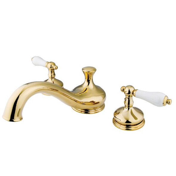 Kingston Brass KS3332PL Roman Tub Filler Porcelain Leve KS3332PL Kingston Brass KS3332PL Roman Tub Filler Porcelain Leve KS3332PL