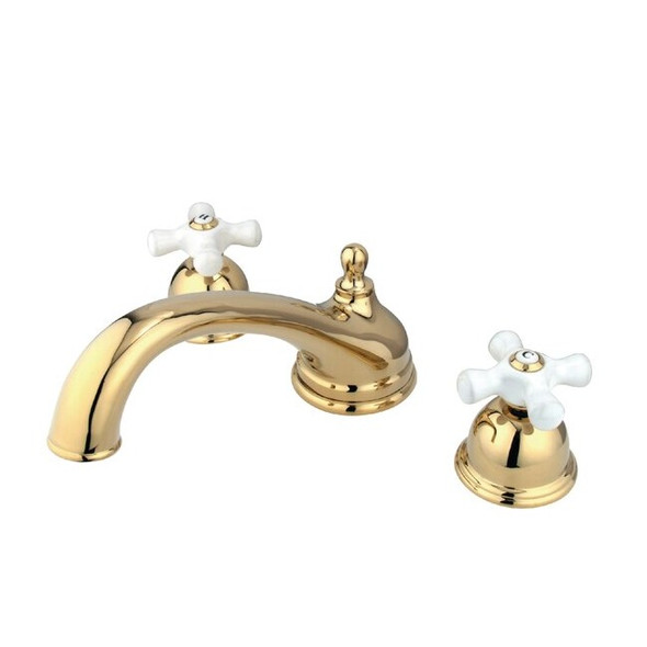 Kingston Brass Roman Tub Faucet, Polished Brass, Deck Mount KS3352PX