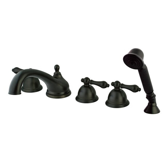 Kingston Brass Roman Tub Faucet, Oil Rubbed Bronze, Deck Mount KS33555AL