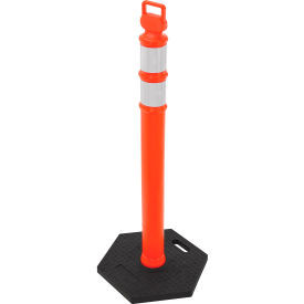 Global Industrial Reflective Delineator Post with Hexagonal Base 49""H Orange