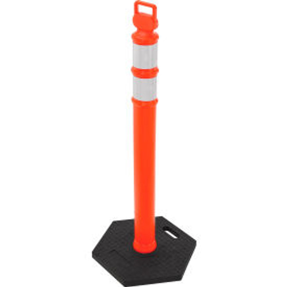 Global Industrial Reflective Delineator Post with Hexagonal Base 49""H Orange