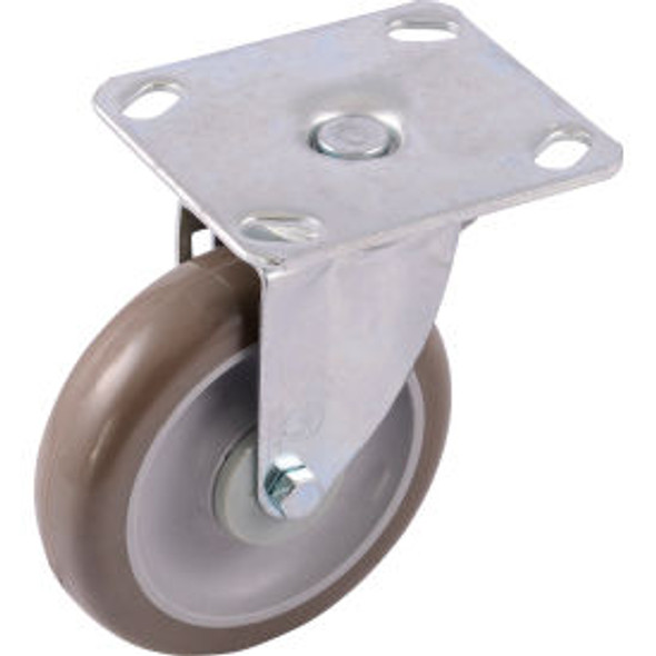 Global Industrial Medium Duty Swivel Plate Caster 5"" Polyurethane Wheel 250 lb.