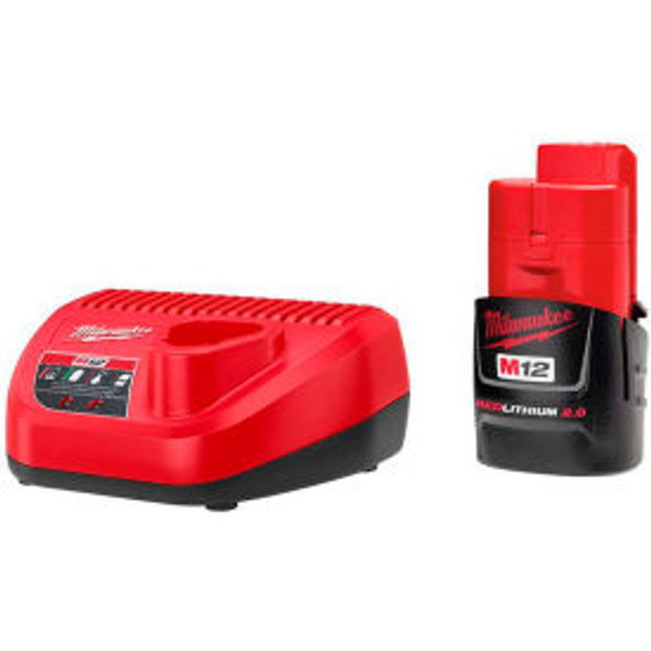 Milwaukee 48-59-2420 M12 12-Volt Lithium-Ion Compact Battery Pack 2.0Ah & Charge
