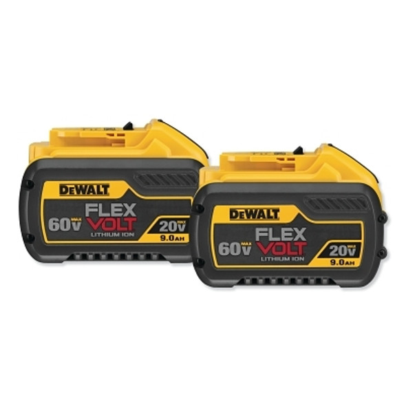 MAX* Cordless Tool Battery, 20 V/60 V, Lithium-ion, 9.0 Ah, FLEXVOLT®, 2 PK MAX* Cordless Tool Battery, 20 V/60 V, Lithium-ion, 9.0 Ah, FLEXVOLT®, 2 PK