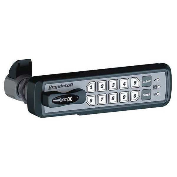 Compx Regulator Elect Keyless Lock,Keypad,1 1/2 in H REG-S-R-3-BLK