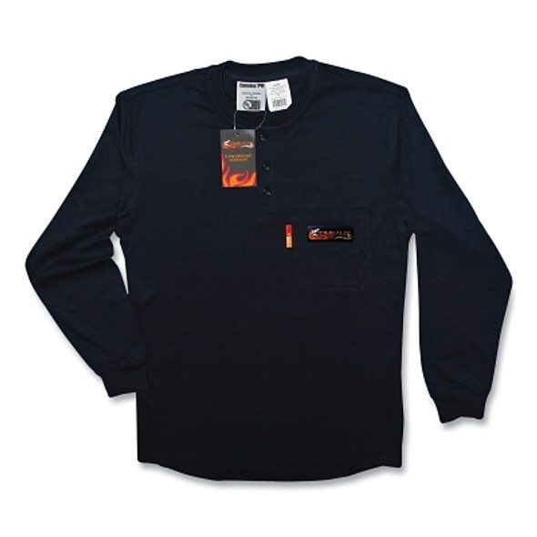FR Treated Henley Shirts, 5X-Large, Navy FR Treated Henley Shirts, 5X-Large, Navy
