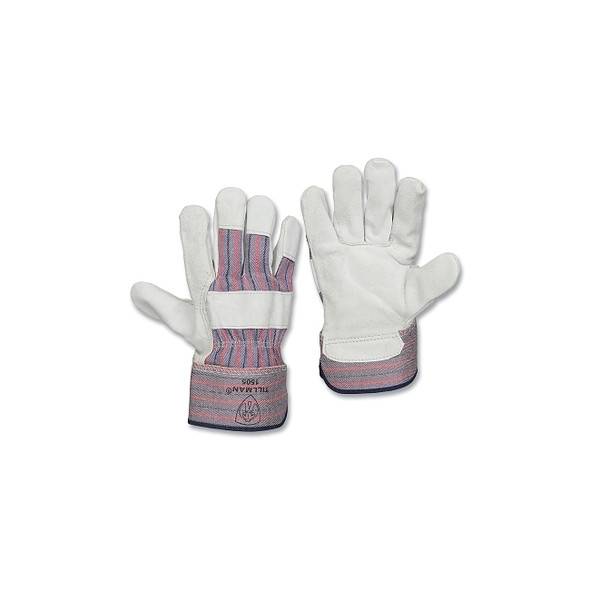 Work Gloves, 1505X, Slightly Select Shoulder Split Cowhide/Canvas, Blue/Red/Gray; X-Large, 12 PR/BX