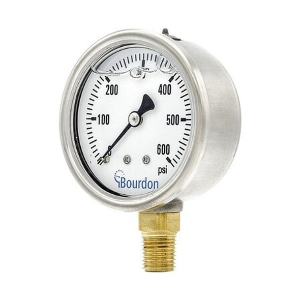 Bourdon Pressure Gauge, 1/4 in NPT, Bottom Location MAX3-D52.H27