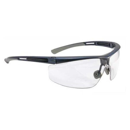 North Adaptec, Safety Glasses, Anti-Scratch, Clear Lens, Black Frame, Half-Frame