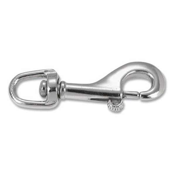 Snap Hook, Die Cast Zinc, Swiveling Round Eye Bolt, 3/8 in Hook Opening, 3-1/2 in L, 80 lb