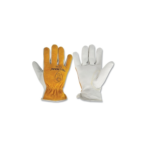 Drivers Gloves, X-Small, Cotton Stitching/Top Grain Cowhide Palm/Split Cowhide BOH, Unlined, Bourbon Brown/Pearl