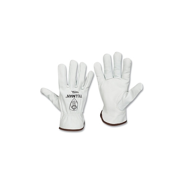 Drivers Gloves, Medium, Cotton Stitching/Top Grain Goatskin Palm/BOH, Unlined, Pearl