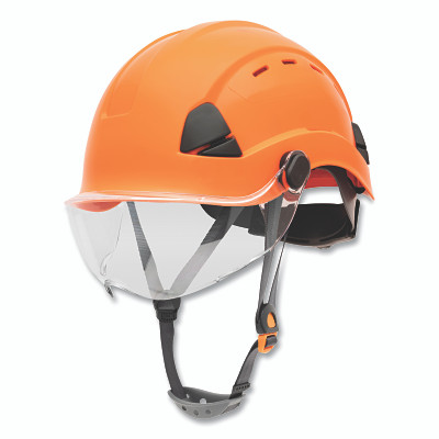Safety Helmet, 6-point Ratchet Suspension, Vented, Orange