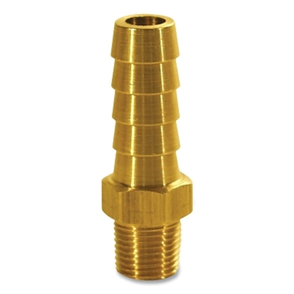 Barbed Hose Fitting, 3/8 in dia, 1.76 in L, Brass