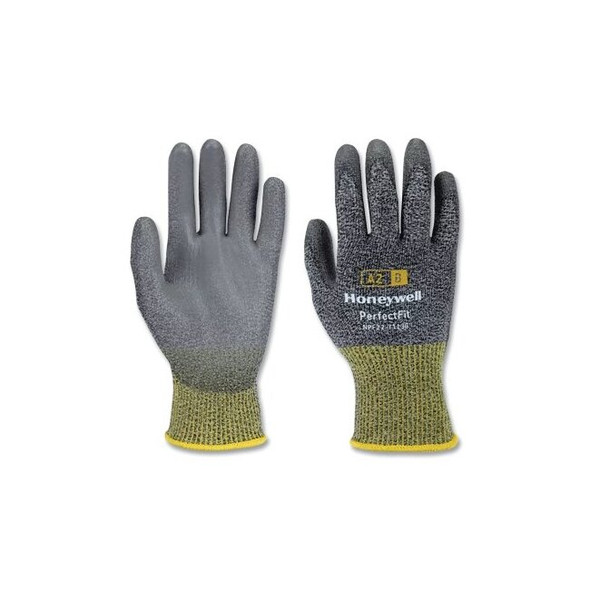 New Perfect Fit Gloves, 13 ga, PU A2/B, 10/X-Large, Gray Pack of 10