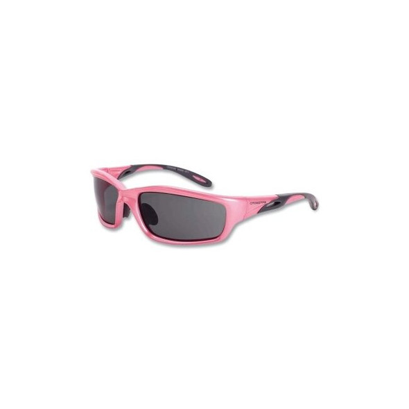 Infinity Premium Safety Eyewear, Dark Smoke Lens, Polycarbonate, Hard Coat, Pink Pearl Frame