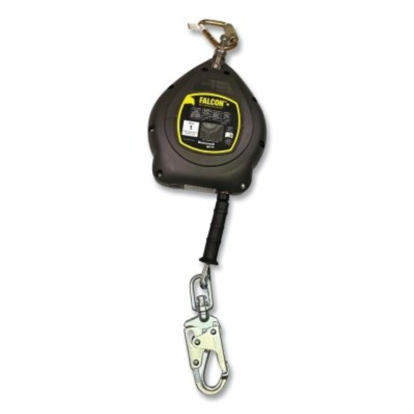 Falcon™+ Self-Retracting Lifeline, Galvanized Steel, 30 ft L, Double Lock Carabiner, 310 lb, Swivel Snap Hook, 1 Leg