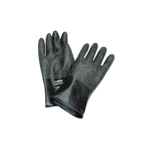 Chemical Resistant Butyl™ Gloves, Size 10, Black, 13 mil, Grip-Saf™