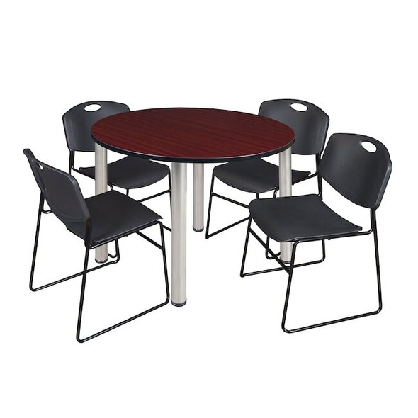 Kee Round Table & Chair Set, Wood, Metal, Polypropylene Top