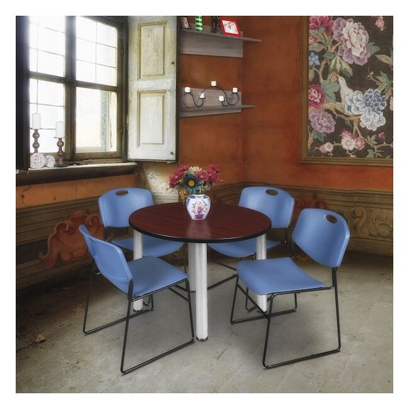 Kee Round Table & Chair Set, Wood, Metal, Polypropylene Top