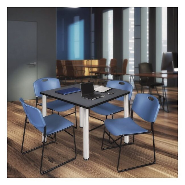 Kee Square Table & Chair Set, Wood, Metal, Polypropylene Top