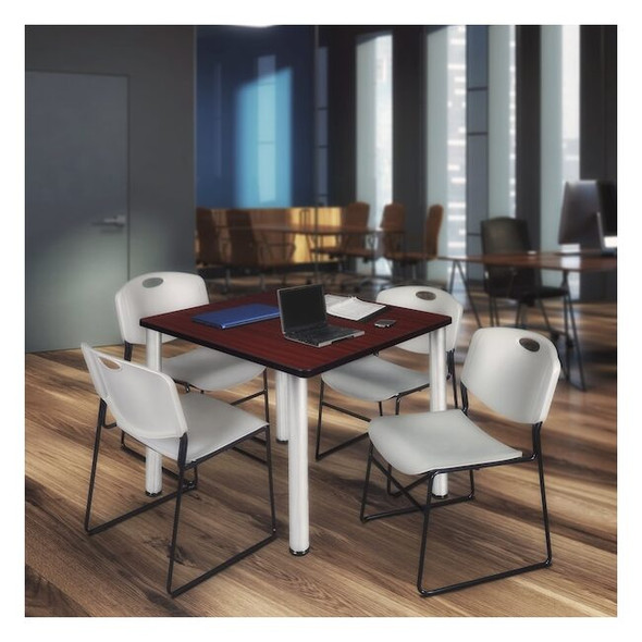 Kee Square Table & Chair Set, Wood, Metal, Polypropylene Top