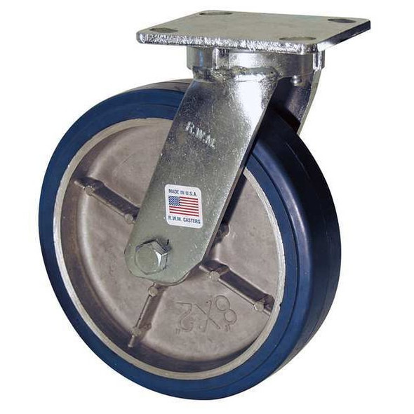 Rwm Kingpinless Swivel Plate Caster,1500 lb. 47-UIR-0820-S