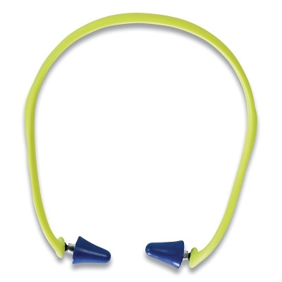 Banded Earplug, Polymer, Hi-Viz Green, Tapered