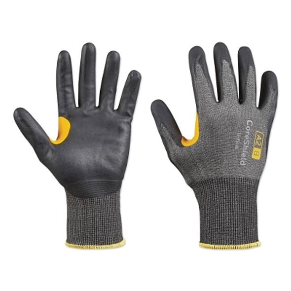CoreShield™ A2/B Coated Cut Resistant Gloves, 11/XXL, HPPE Grey Liner, Nitrile Micro-Foam Black Coating, 18 ga