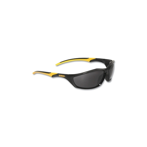 Router™ Safety Glasses, Smoke Lens, Polycarbonate, Hard Coat, Black/Yellow Frame