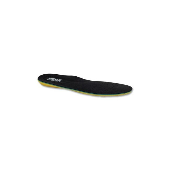 Energysole Anti-Fatigue Insole, Men's 12 and 13, Dual Layer Memory Foam, Black/ Yellow