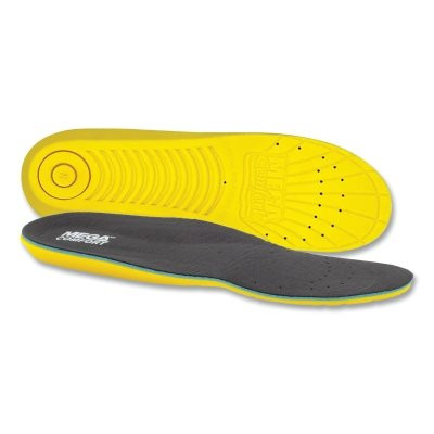 Personal Anti-Fatigue Mat Insole, Men's 10 and 11/Women's 12 and 13, Dual-Layer Memory Foam, Black/Yellow