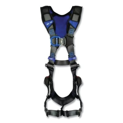 ExoFit™ X300 X-Style Climbing Vest Safety Harness, Back/Front D-Rings, XL/2XL, Auto-Locking QC/Revolver