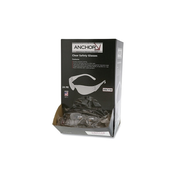 Clear Frameless Safety Glasses, Dispenser Box