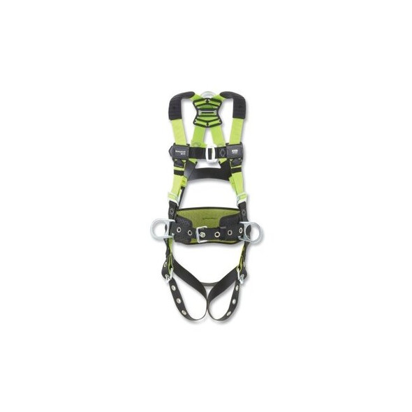 H500 Construction Standard Full Body Harness, Back/Front/Side D-Rings, Univ, Mating Chest Buckle/Tongue Leg Buckles