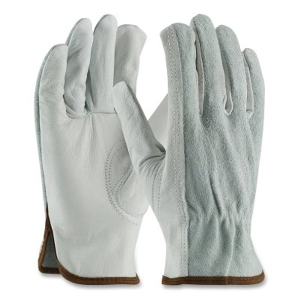 West Chester Drivers Gloves, Cowhide, Small, Unlined, Gray/Tan