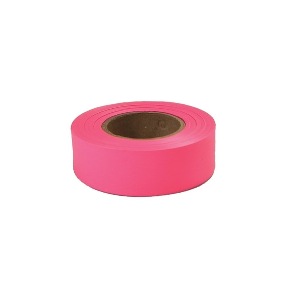 Flagging Tape, 1 in x 200 ft, Pink Fluorescent